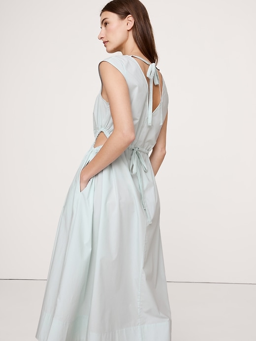 open lace back dress Deep Blue Sleeveless Peplum Dress  Olivia Dress