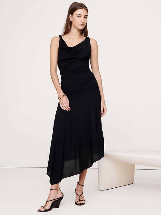 Image number 1 showing, Crepe Twist-Shoulder Dress