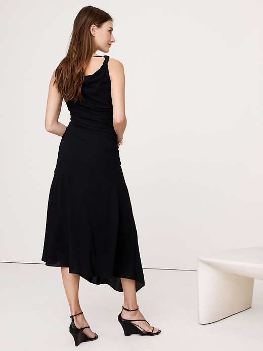 Image number 2 showing, Crepe Twist-Shoulder Dress