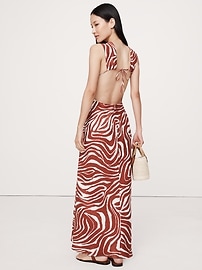 Backless Linen Maxi Dress