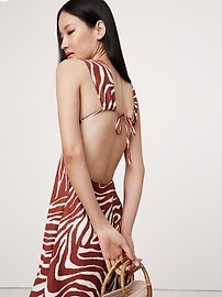 Backless Linen Maxi Dress