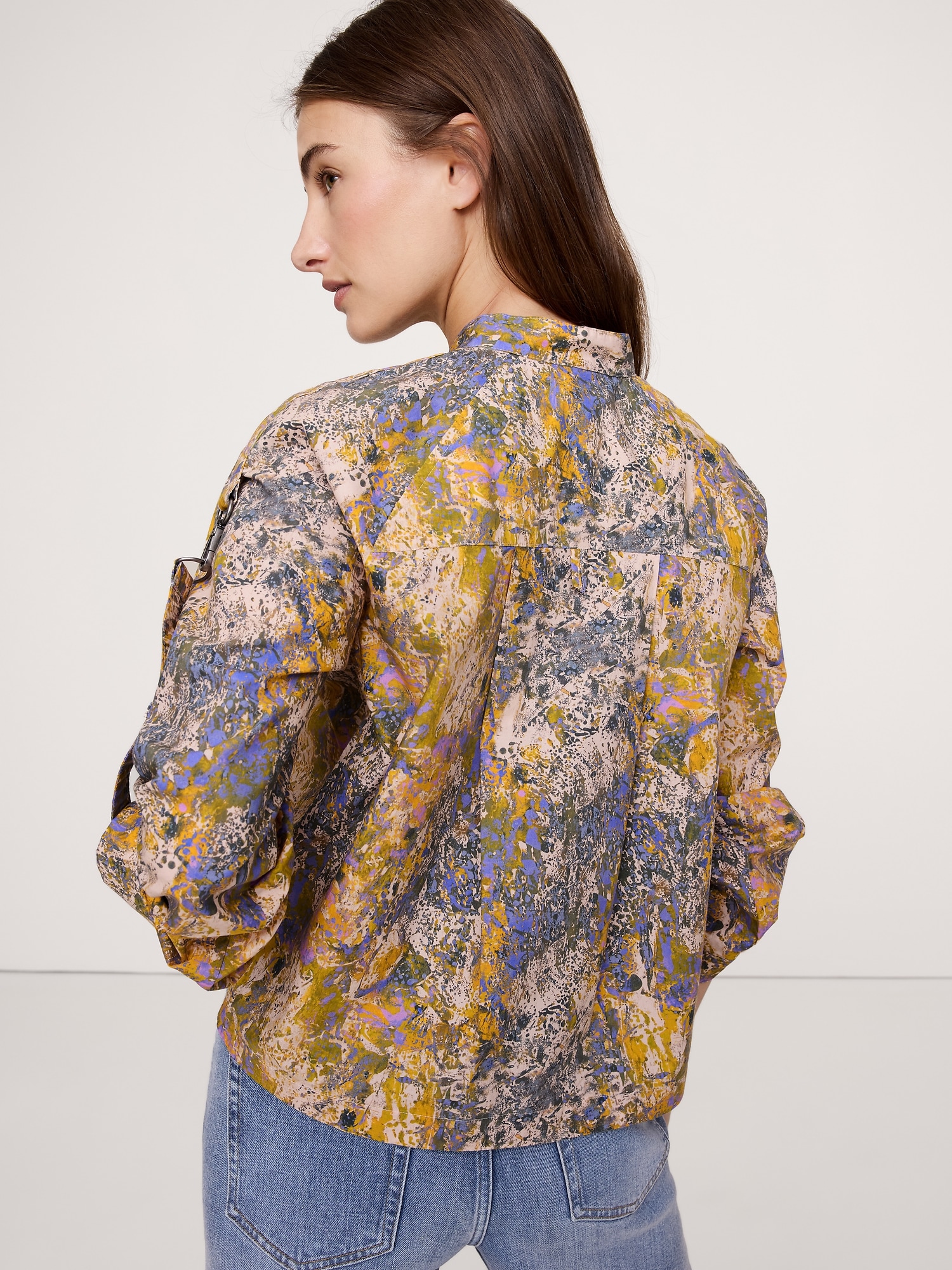 Image number 6 showing, COTTON POPLIN ZIP POPOVER TOP