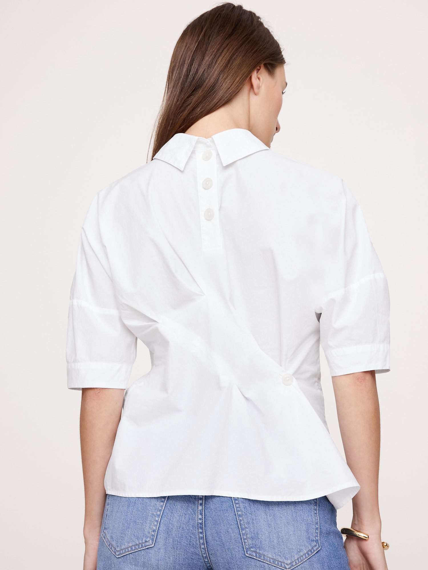 Image number 2 showing, COTTON POPLIN TWISTED TOP