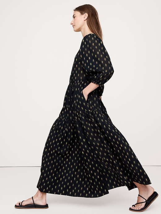 Cotton Wrap Maxi Dress