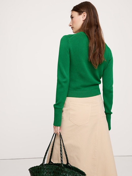 Cotton-Silk Crew-Neck Sweater