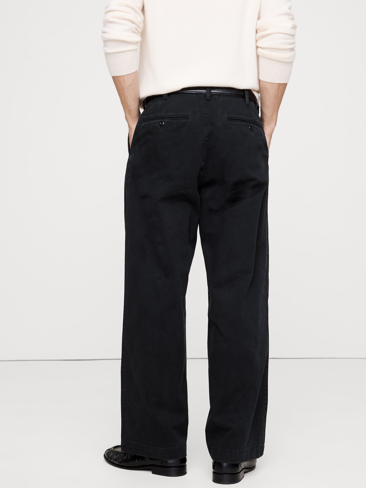Image number 2 showing, LOOSE LIGHTWEIGHT COTTON PLEATED CHINO