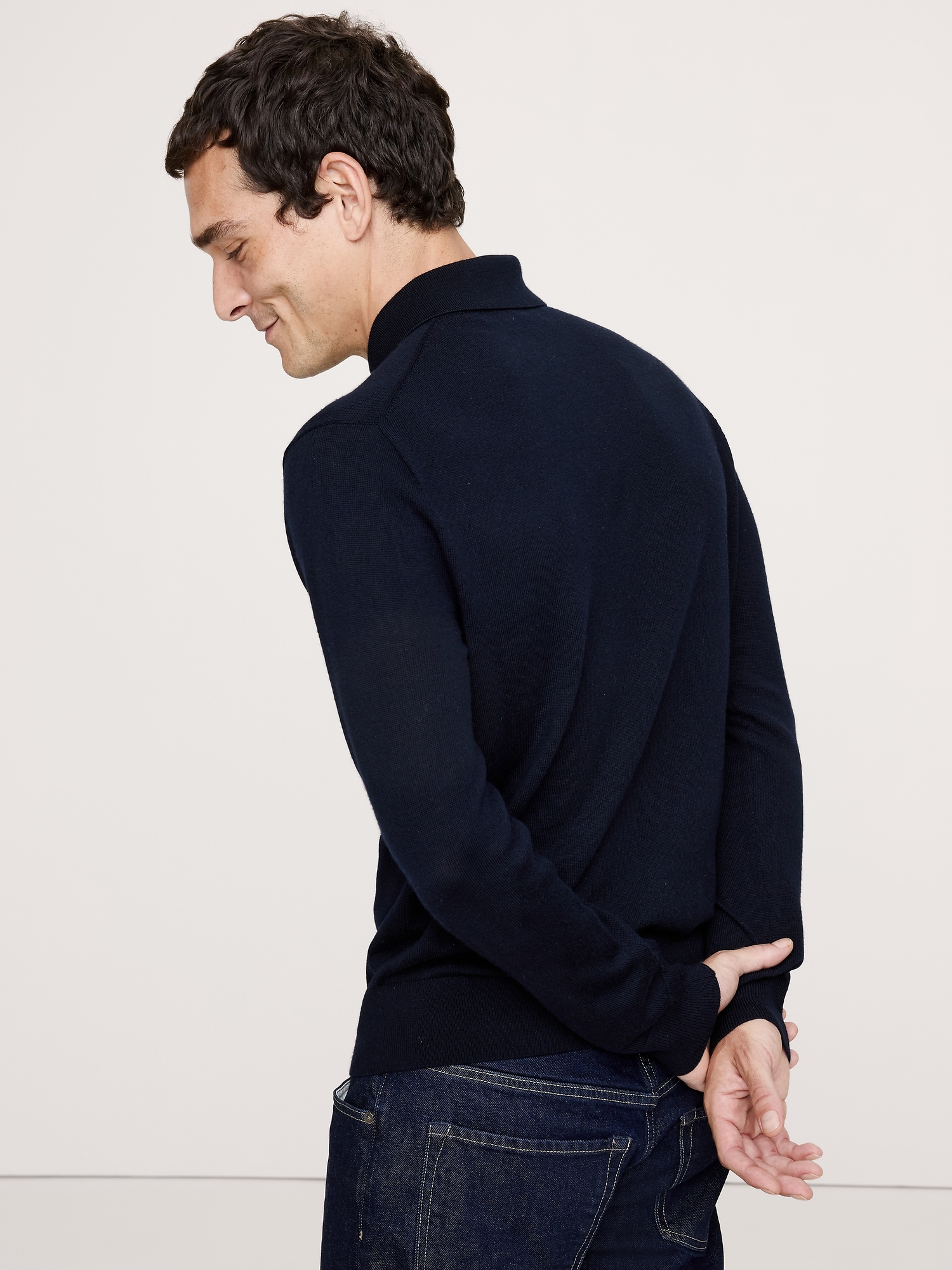 Image number 2 showing, MERINO WOOL LONG-SLEEVE SWEATER POLO