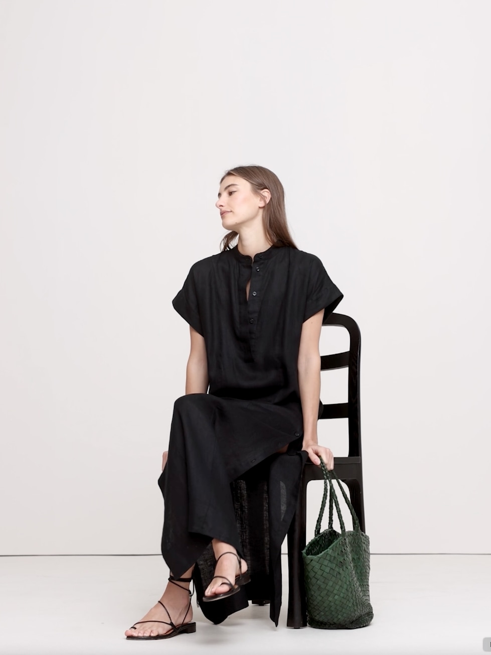 Image number 2 showing, Linen Kaftan Maxi Dress