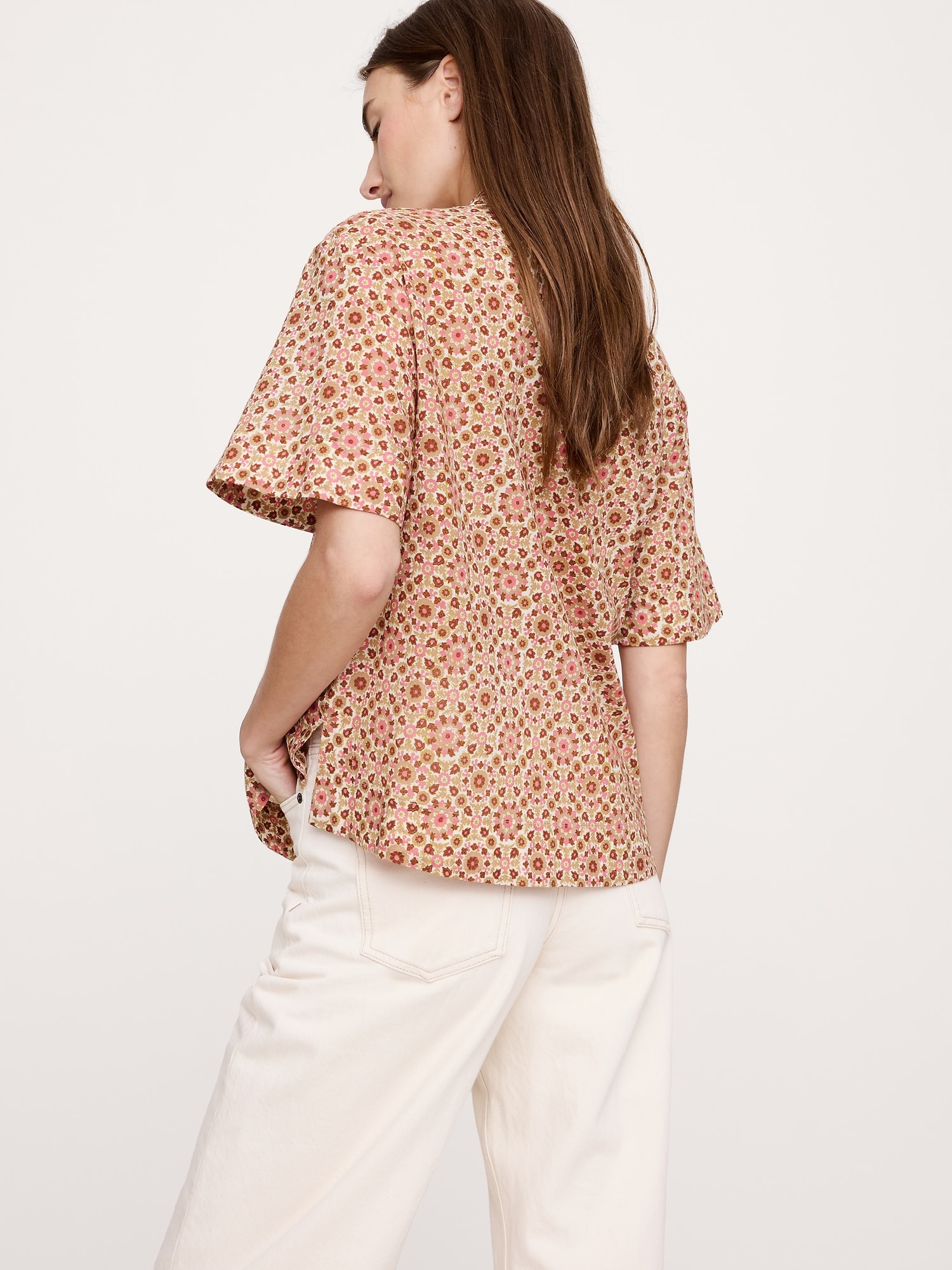 Image number 2 showing, COTTON POPOVER SHIRT WITH TASSEL TIE