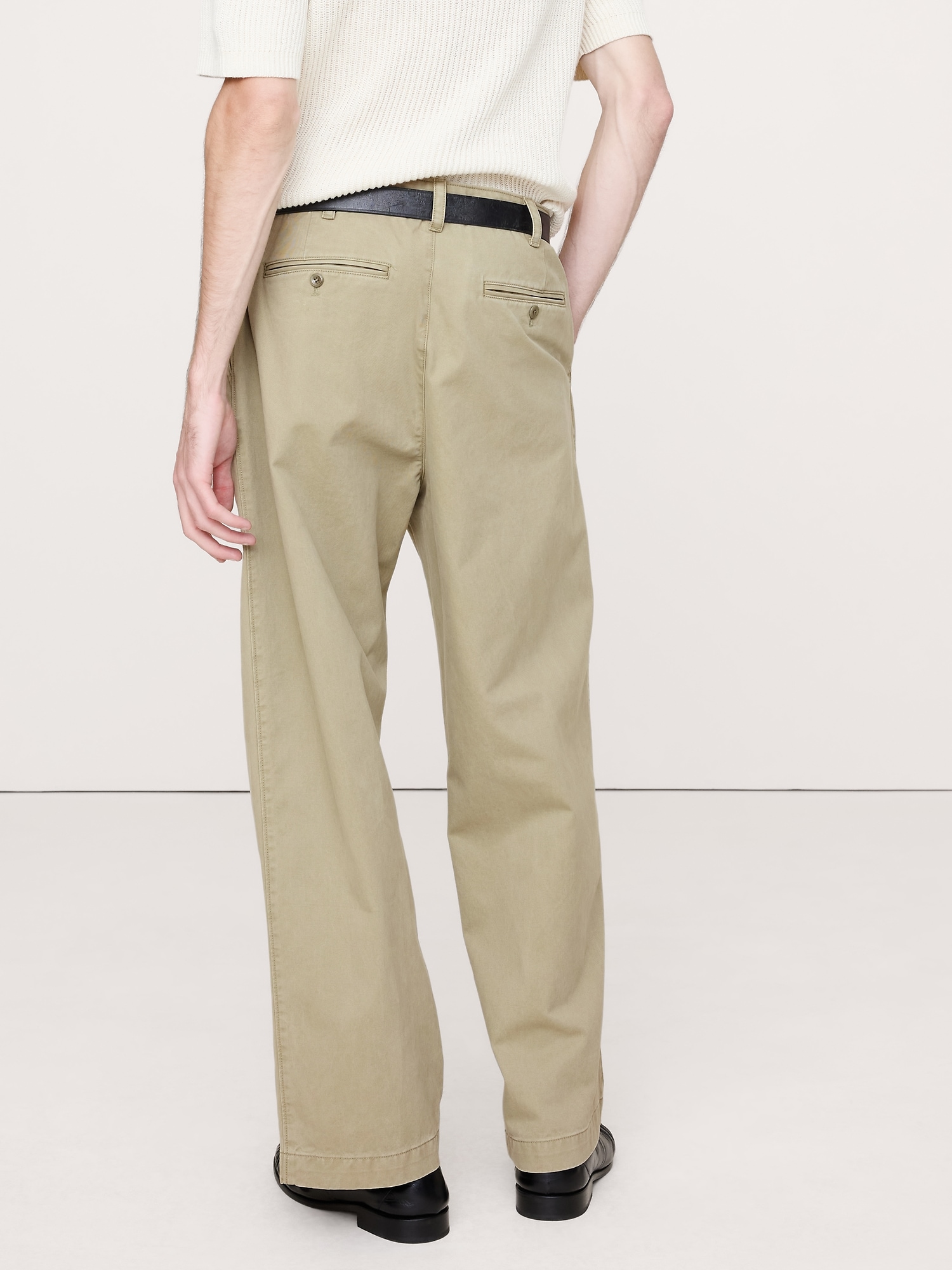 Image number 5 showing, LOOSE LIGHTWEIGHT COTTON PLEATED CHINO