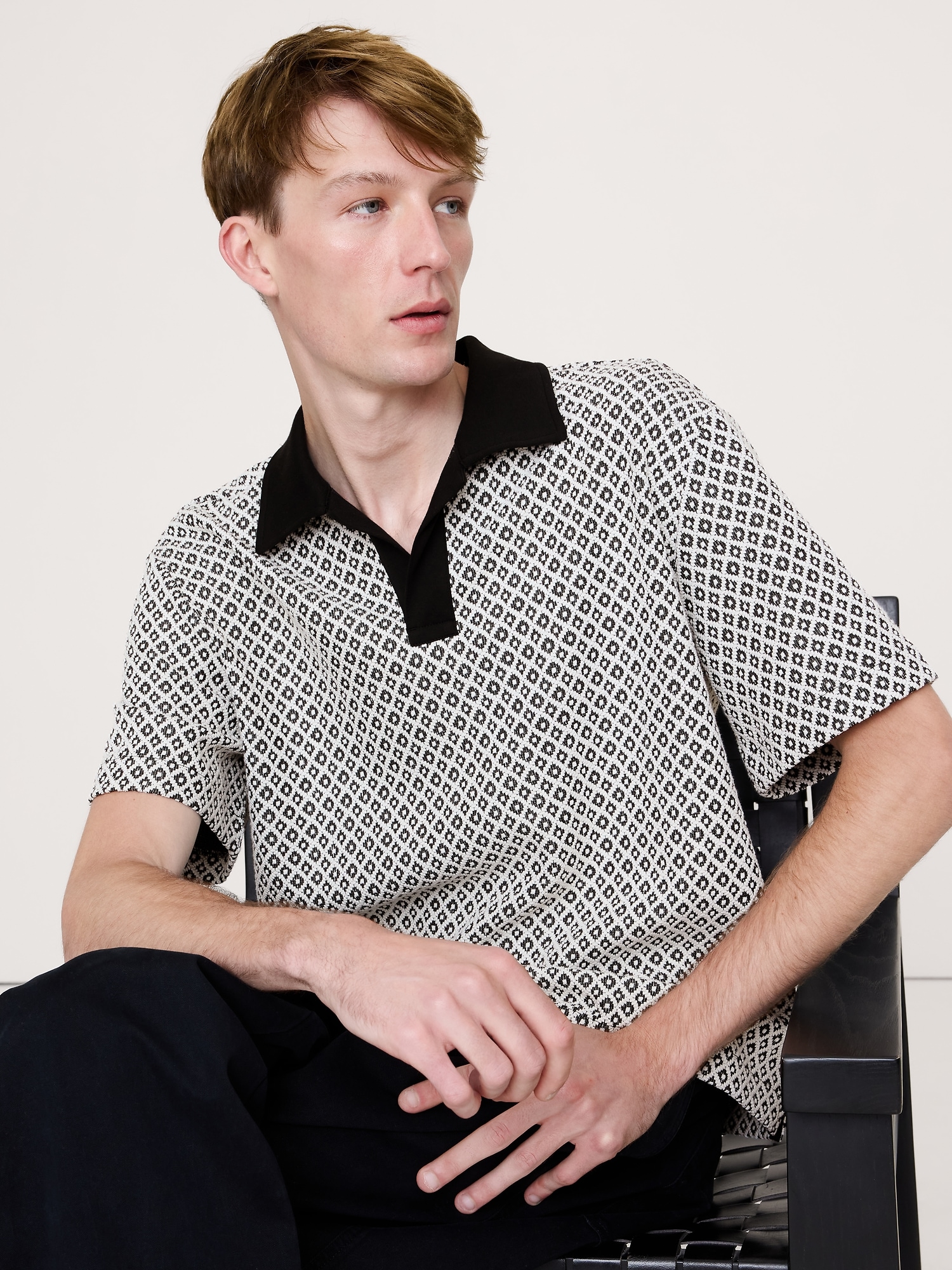 Image number 3 showing, GEO JACQUARD POLO