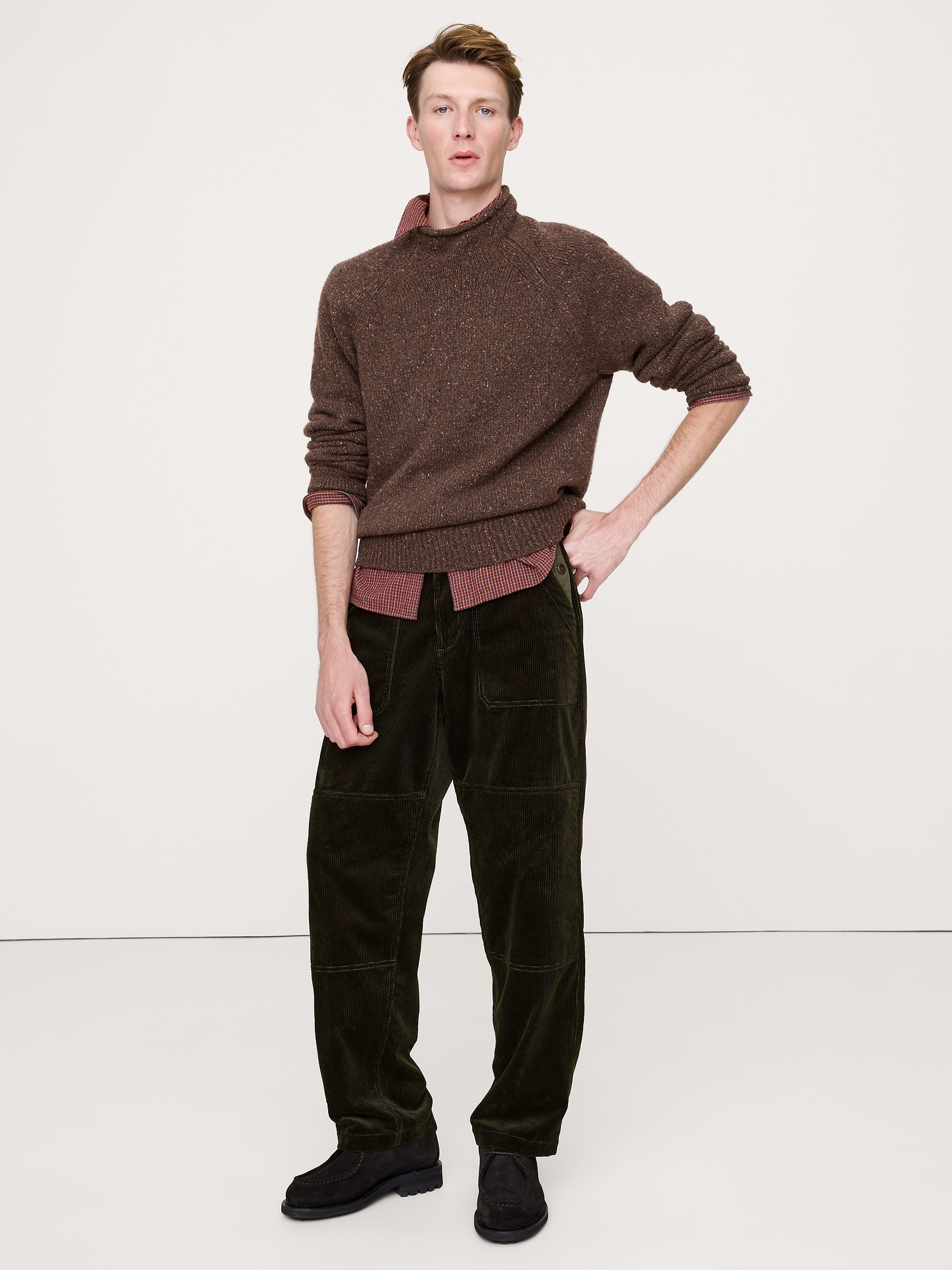 Image number 1 showing, Loose Corduroy & Canvas Gardener Pant