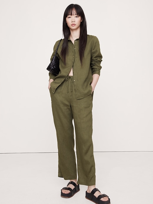 Linen Pull-On Ankle Pant Banana Republic