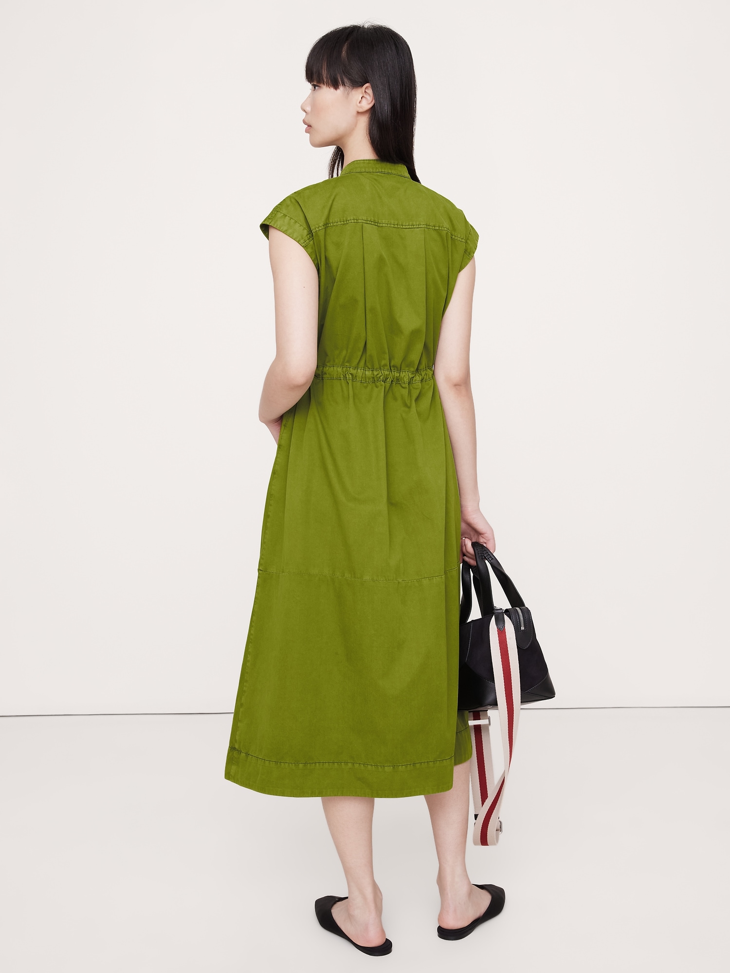 Image number 6 showing, COTTON TWILL UTILITY LONG MIDI DRESS