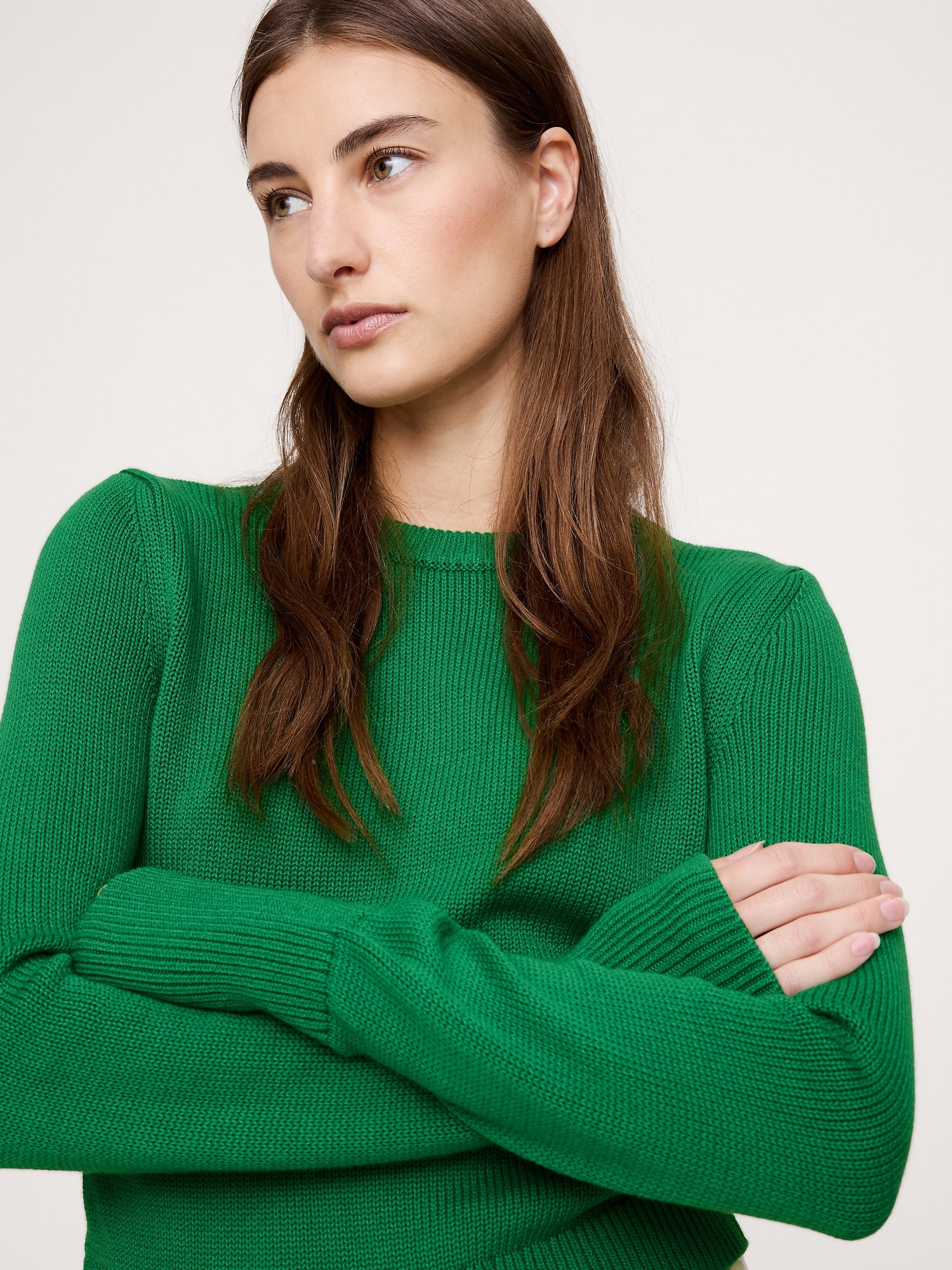 Image number 4 showing, Cotton-Silk Crew-Neck Sweater