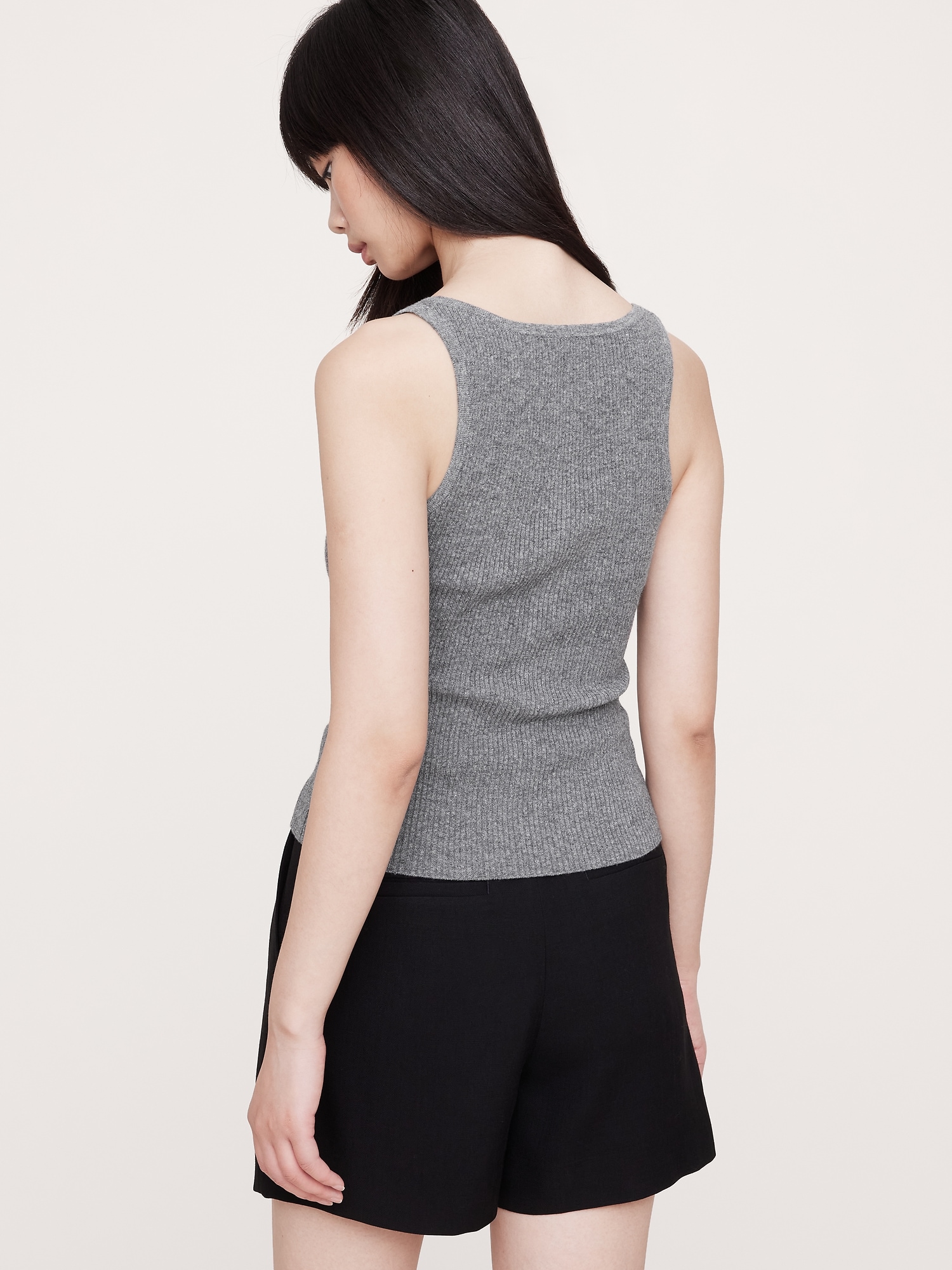 Image number 2 showing, MERINO-COTTON BLEND HENLEY TANK