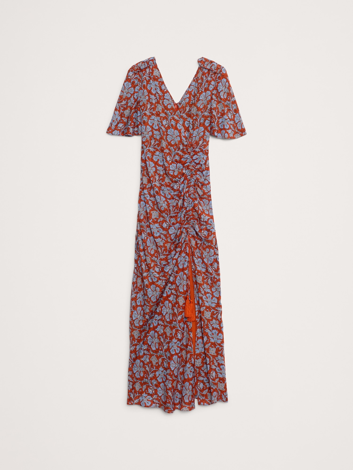 Image number 4 showing, Stretch-Crepe Flutter-Sleeve Maxi Dress