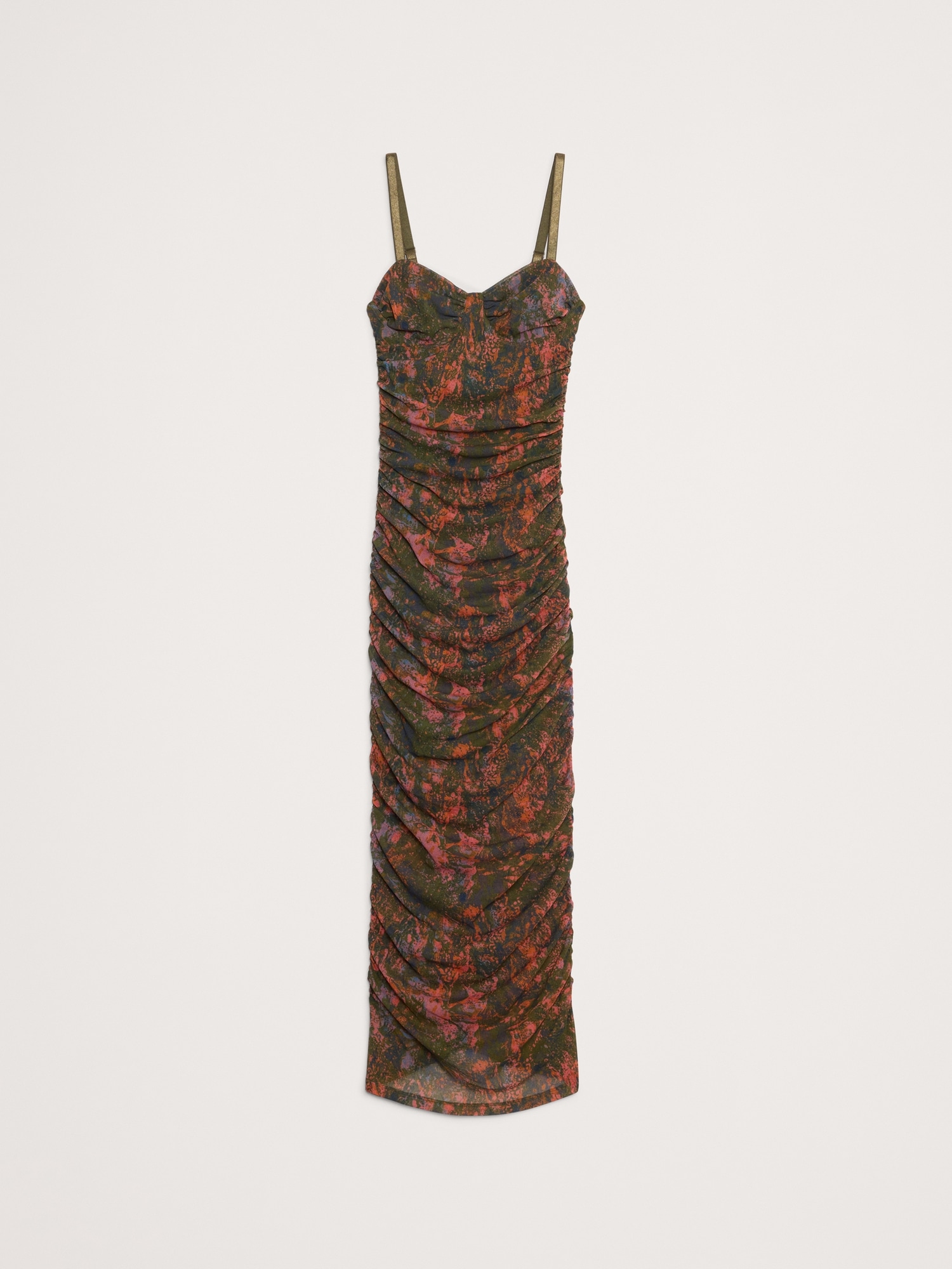 Image number 5 showing, RUCHED MESH CORSET MIDI DRESS