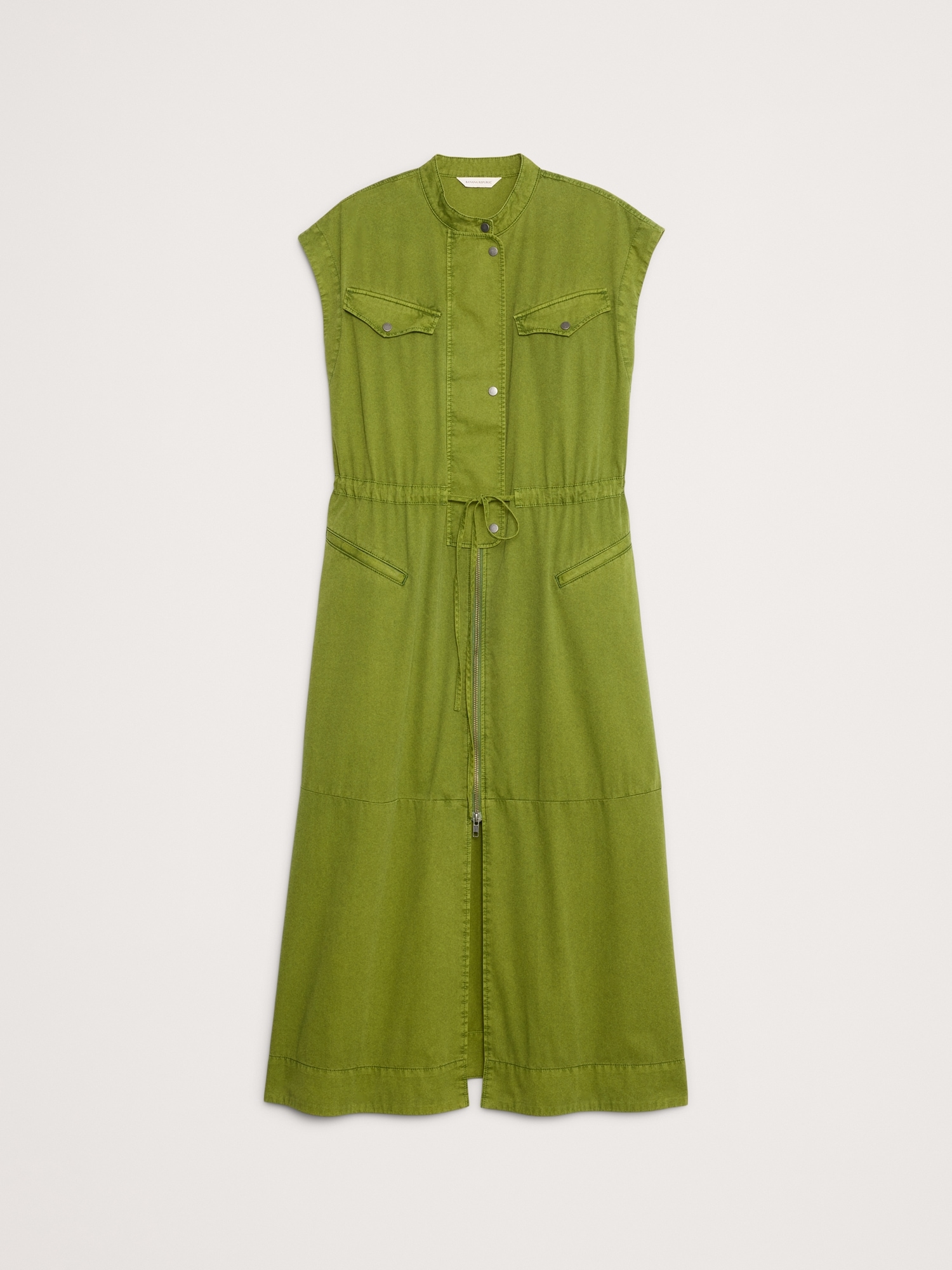 Image number 8 showing, COTTON TWILL UTILITY LONG MIDI DRESS