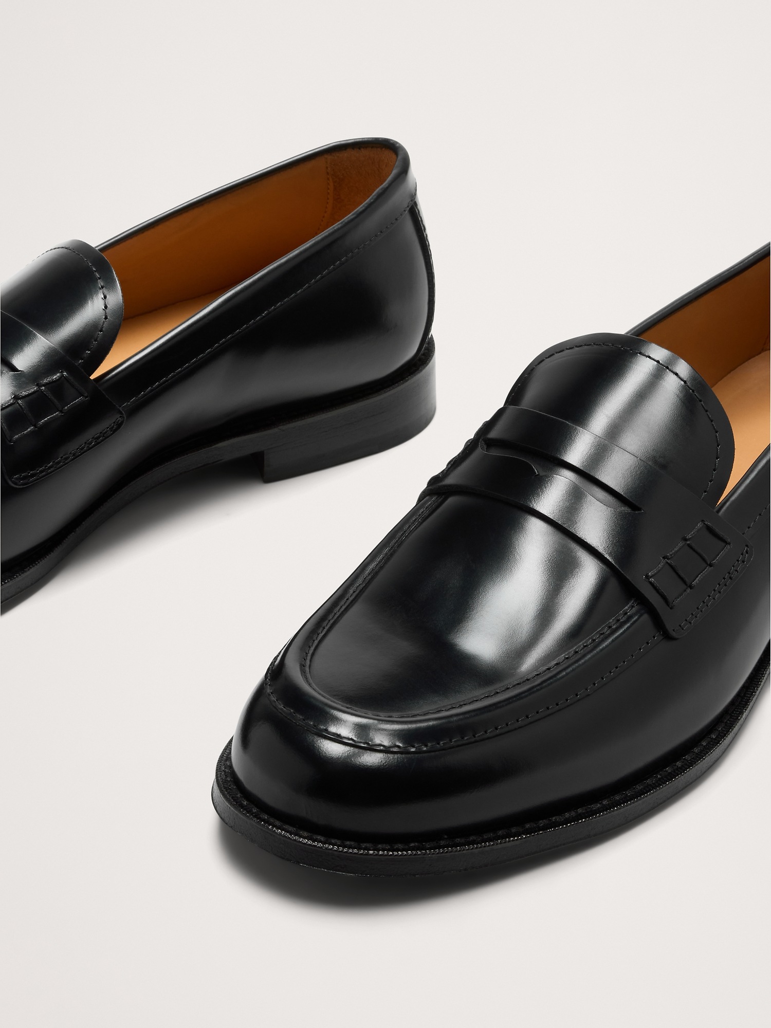 Мужские туфли Banana Republic Leather Penny Loafer, цвет: Чёрный — фото 6
