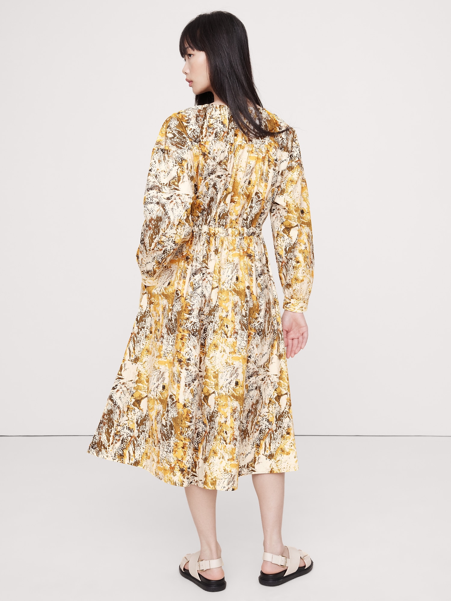 Image number 3 showing, COTTON POPLIN POCKET MIDI SHIRTDRESS