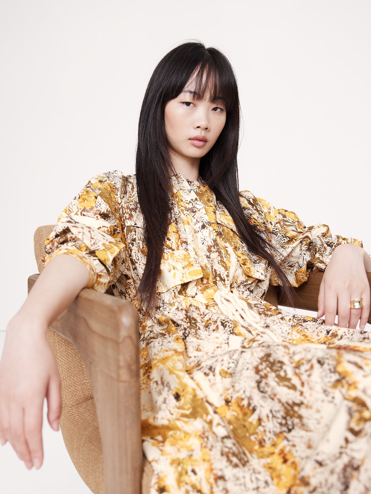 Image number 4 showing, COTTON POPLIN POCKET MIDI SHIRTDRESS