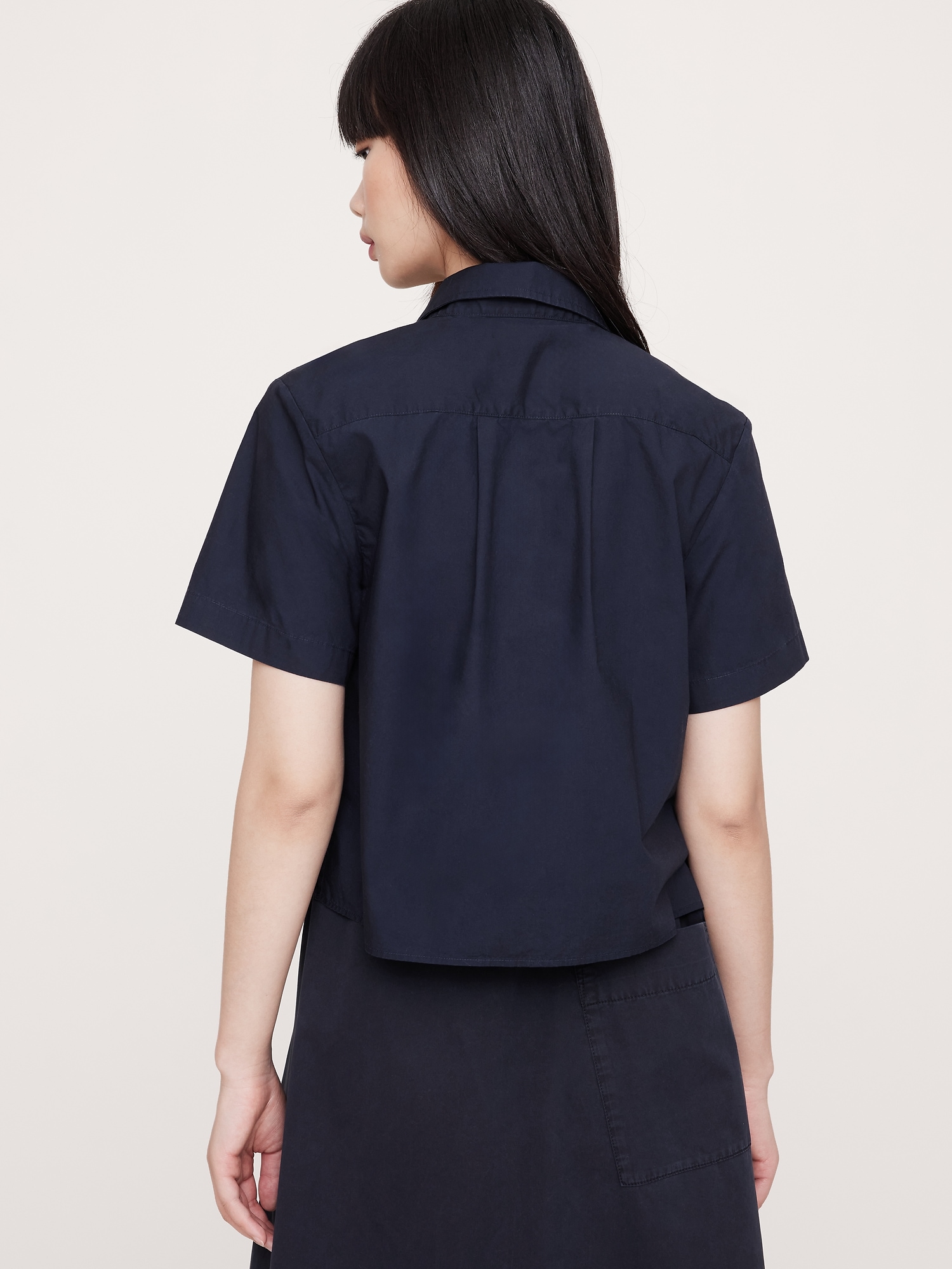 Image number 2 showing, BOXY COTTON POPLIN SHORT-SLEEVE SHIRT