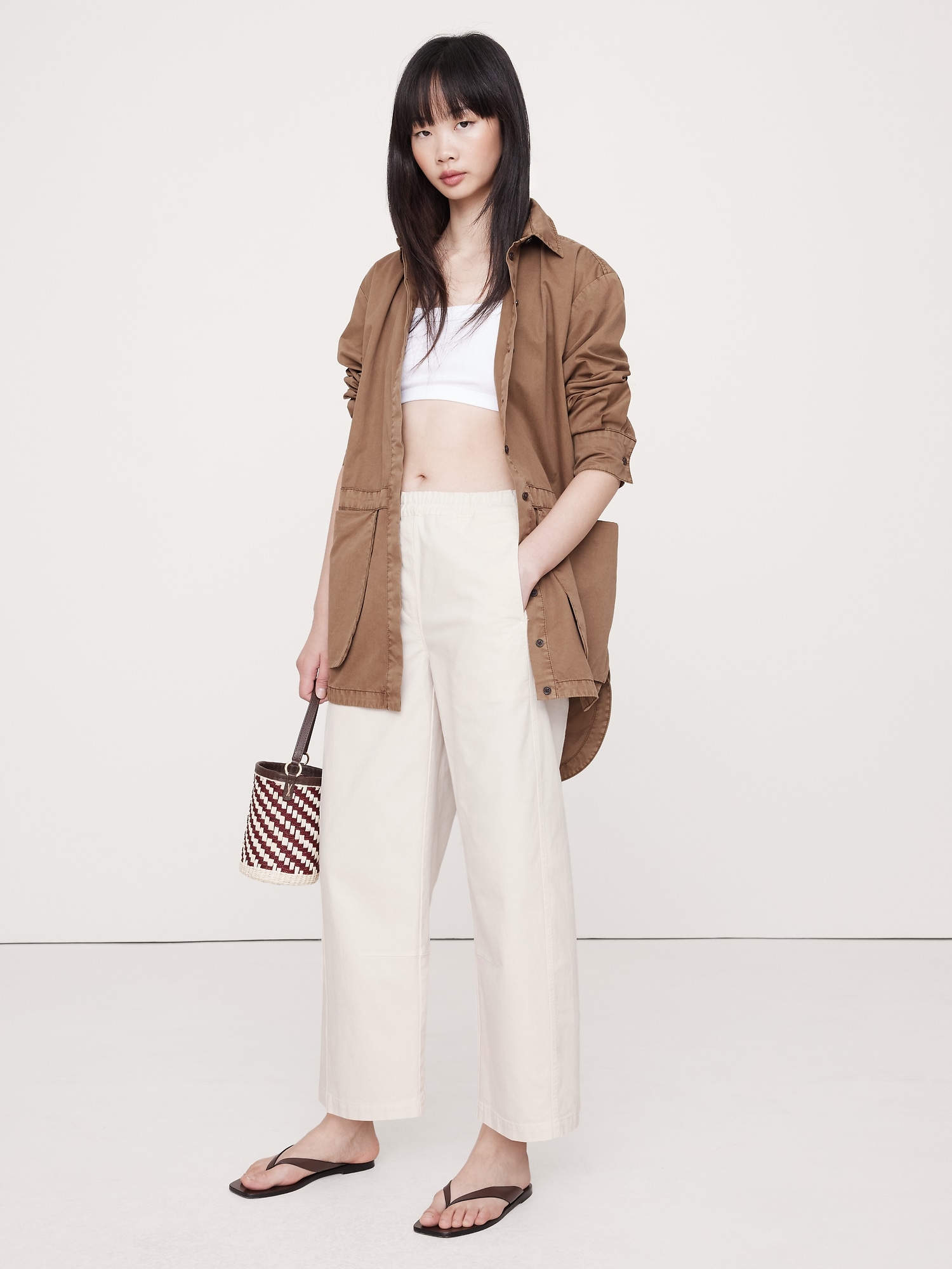 Mid-Rise Relaxed Painter's Pull-On Pant