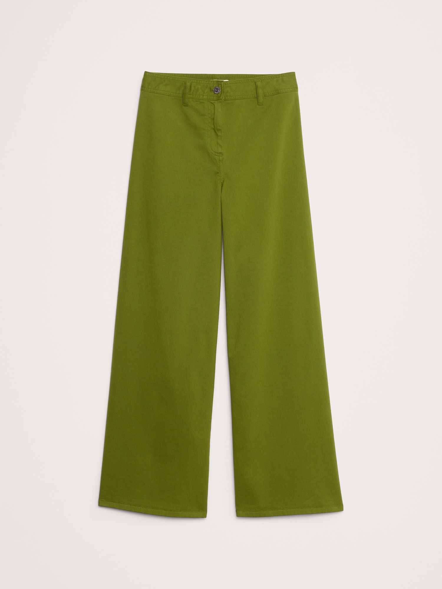 Image number 4 showing, HIGH-RISE WIDE-LEG STRETCH-COTTON TWILL PANT