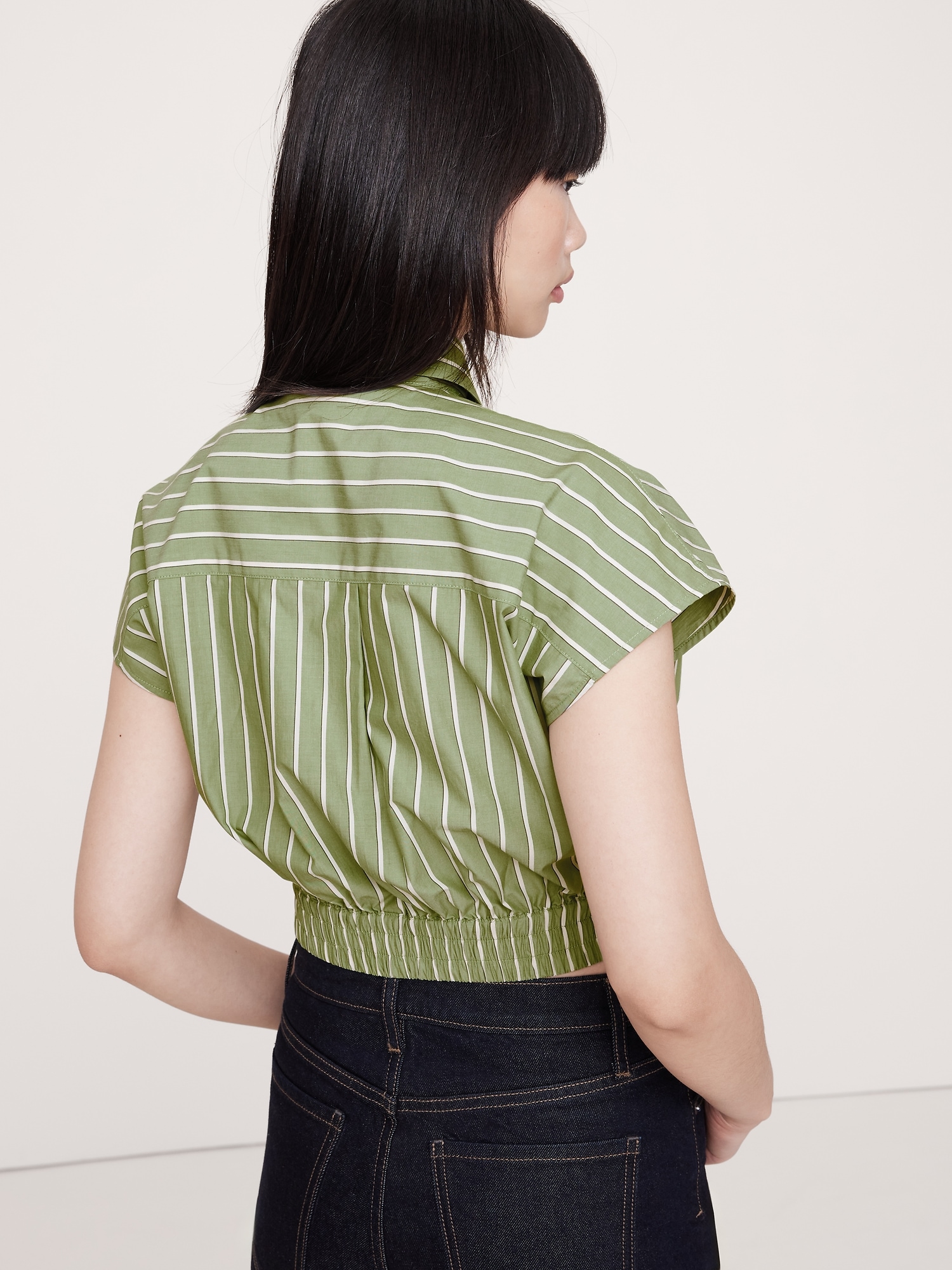 Image number 2 showing, COTTON POPLIN SUPER-CROPPED SHIRT