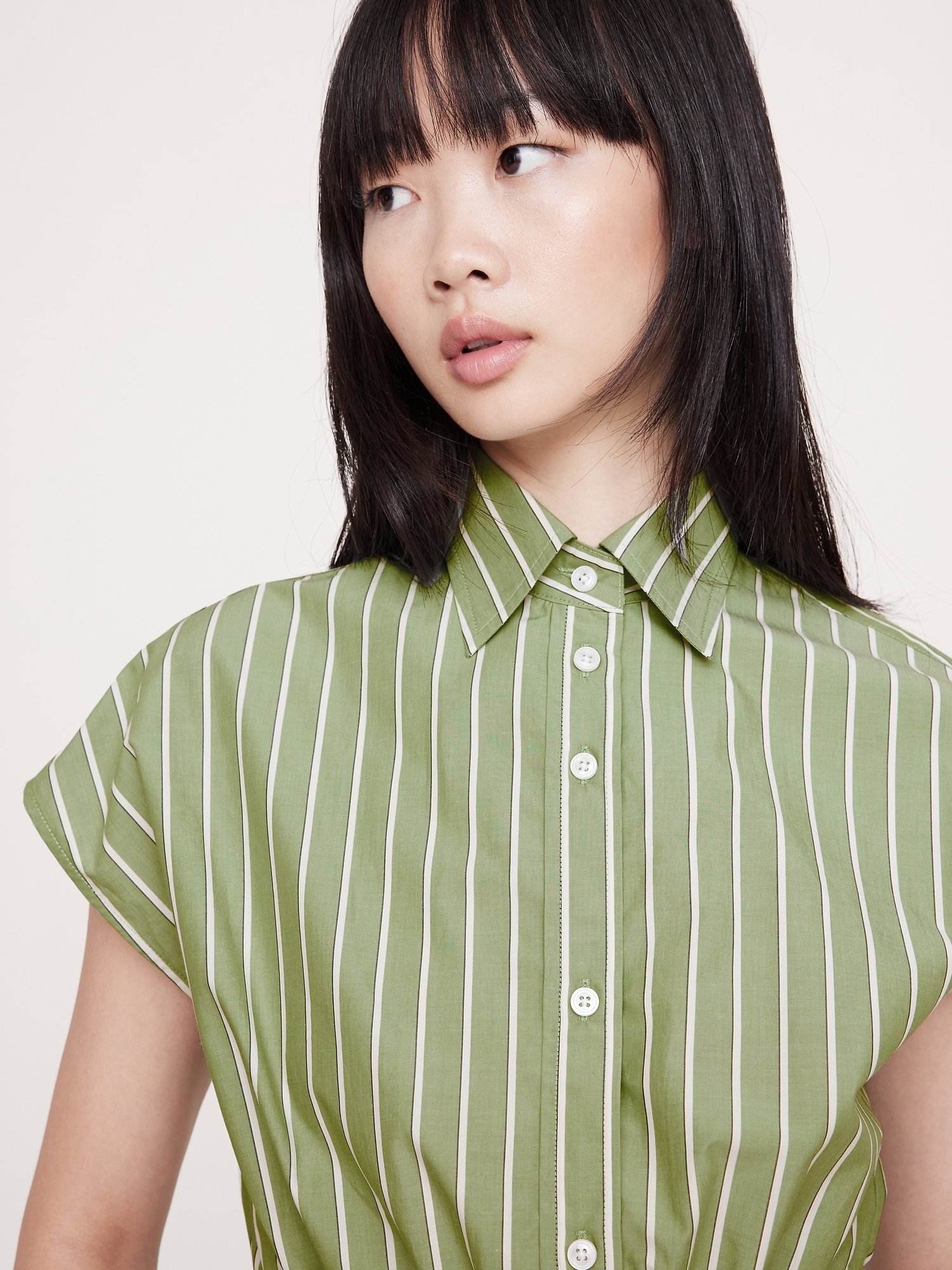 Image number 3 showing, COTTON POPLIN SUPER-CROPPED SHIRT