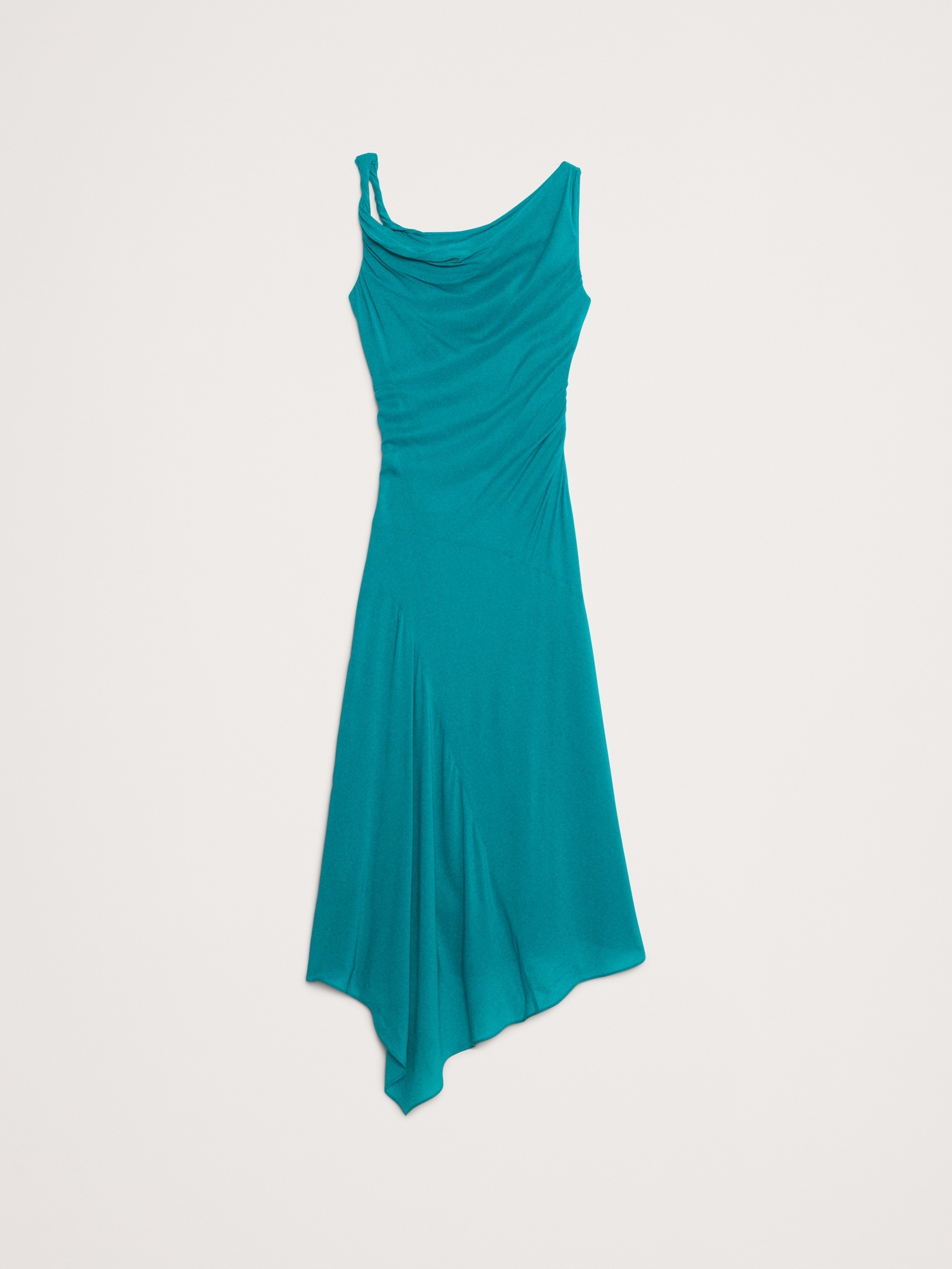 Crepe Twist-Shoulder Dress