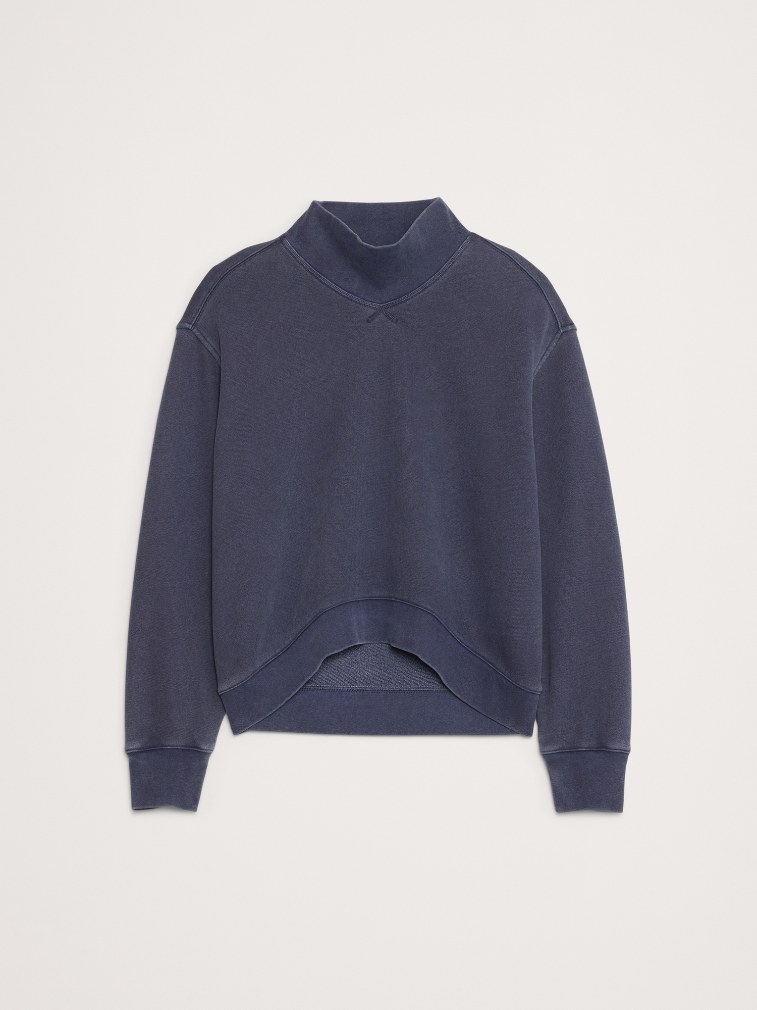 Image number 4 showing, FRENCH TERRY MOCK-NECK SWEATSHIRT