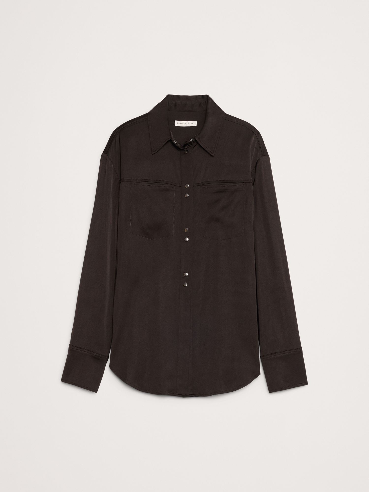 Image number 4 showing, Oversized Stretch-Satin Shirt