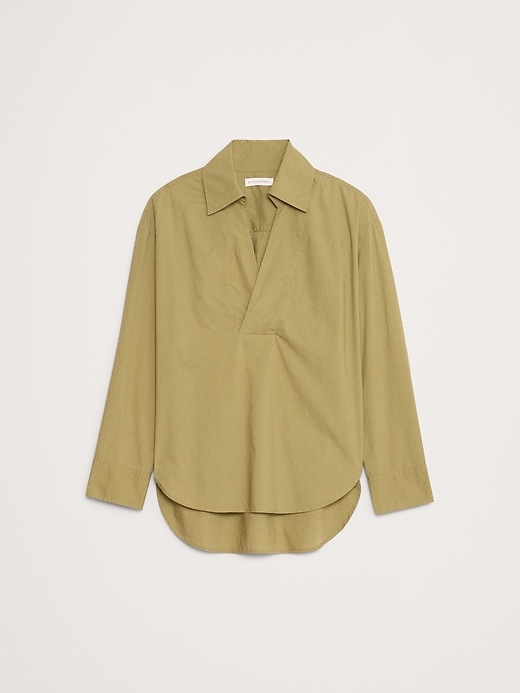 Oversized Long-Sleeve Popover Tunic | Banana Republic