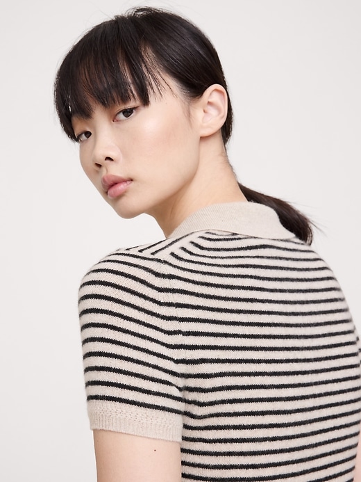 Lightweight Cashmere Short-Sleeve Sweater Polo