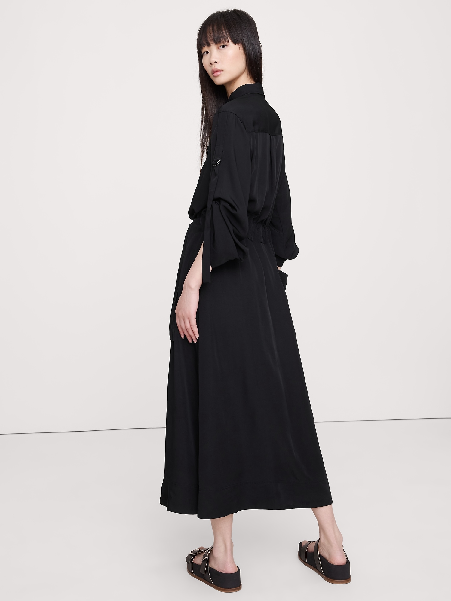 Image number 6 showing, DRAPEY UTILITY SHIRT DRESS