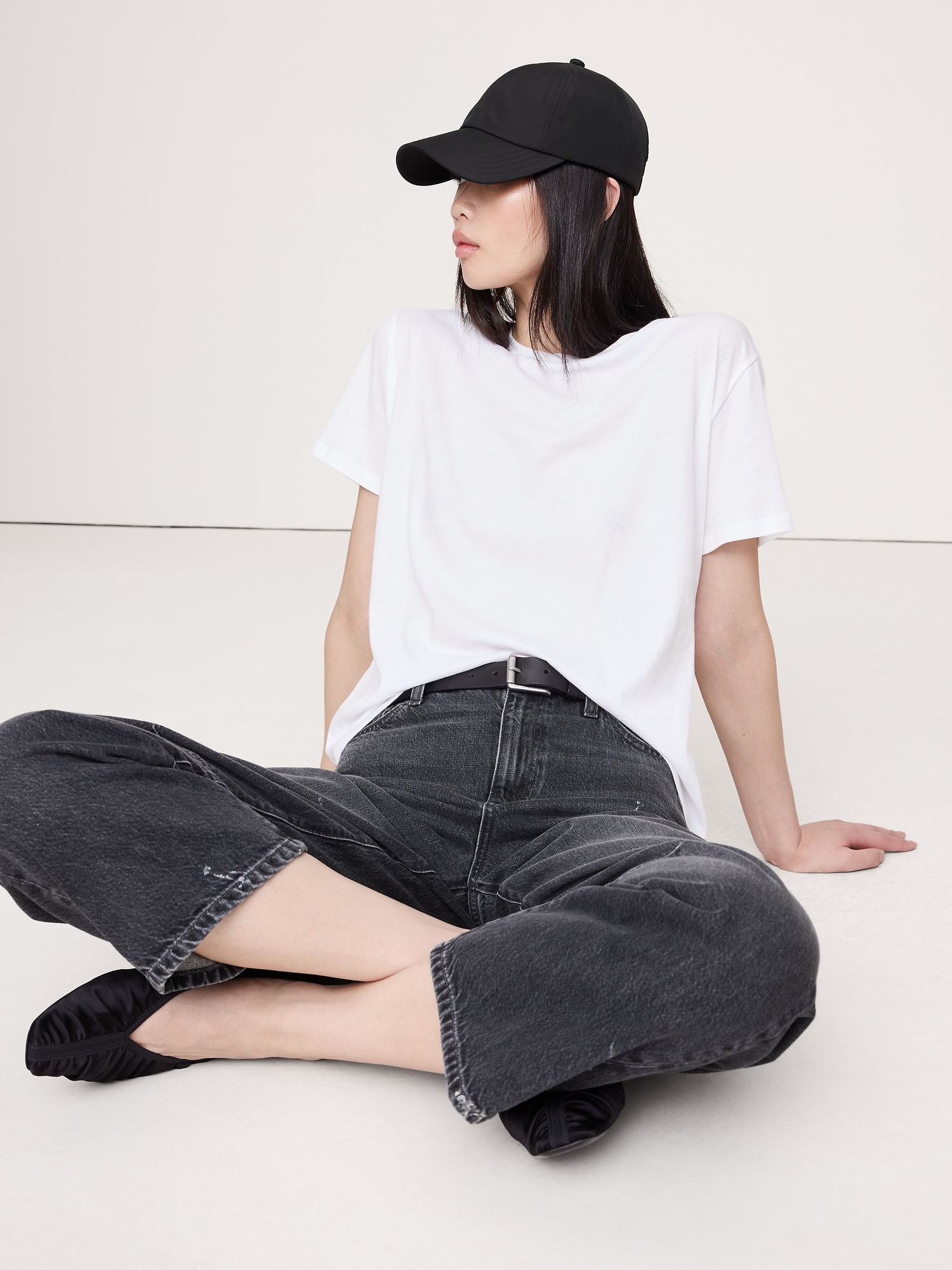 Oversized Cotton-Silk Crew-Neck T-Shirt