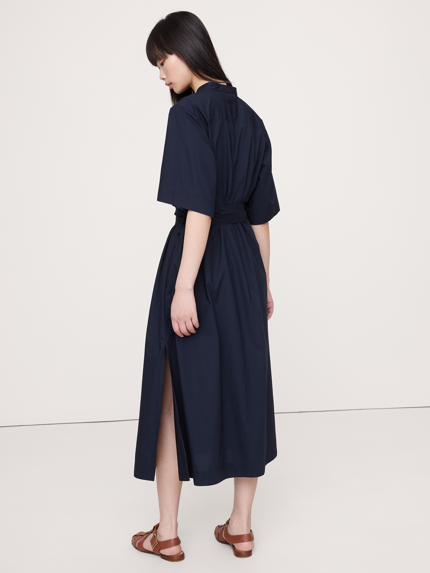 Image number 2 showing, COTTON POPLIN UTILITY SHIRT DRESS