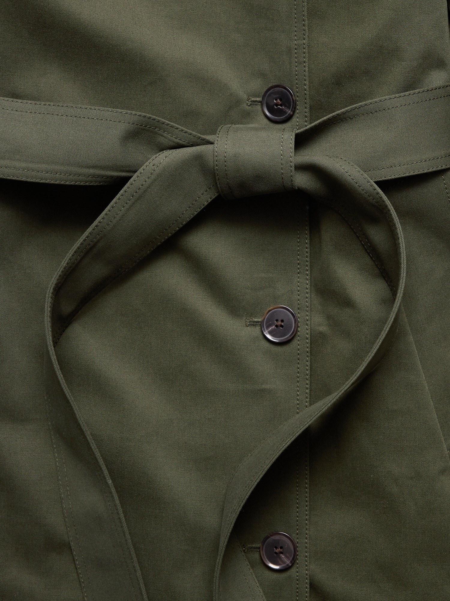 Женское пальто Banana Republic Classic Cotton Trench, цвет: Тёмный зелёный — фото 6