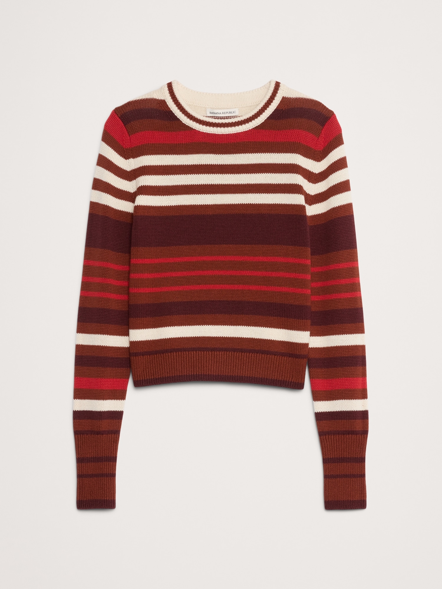 Image number 5 showing, Shrunken Cotton-Silk Crew-Neck Sweater