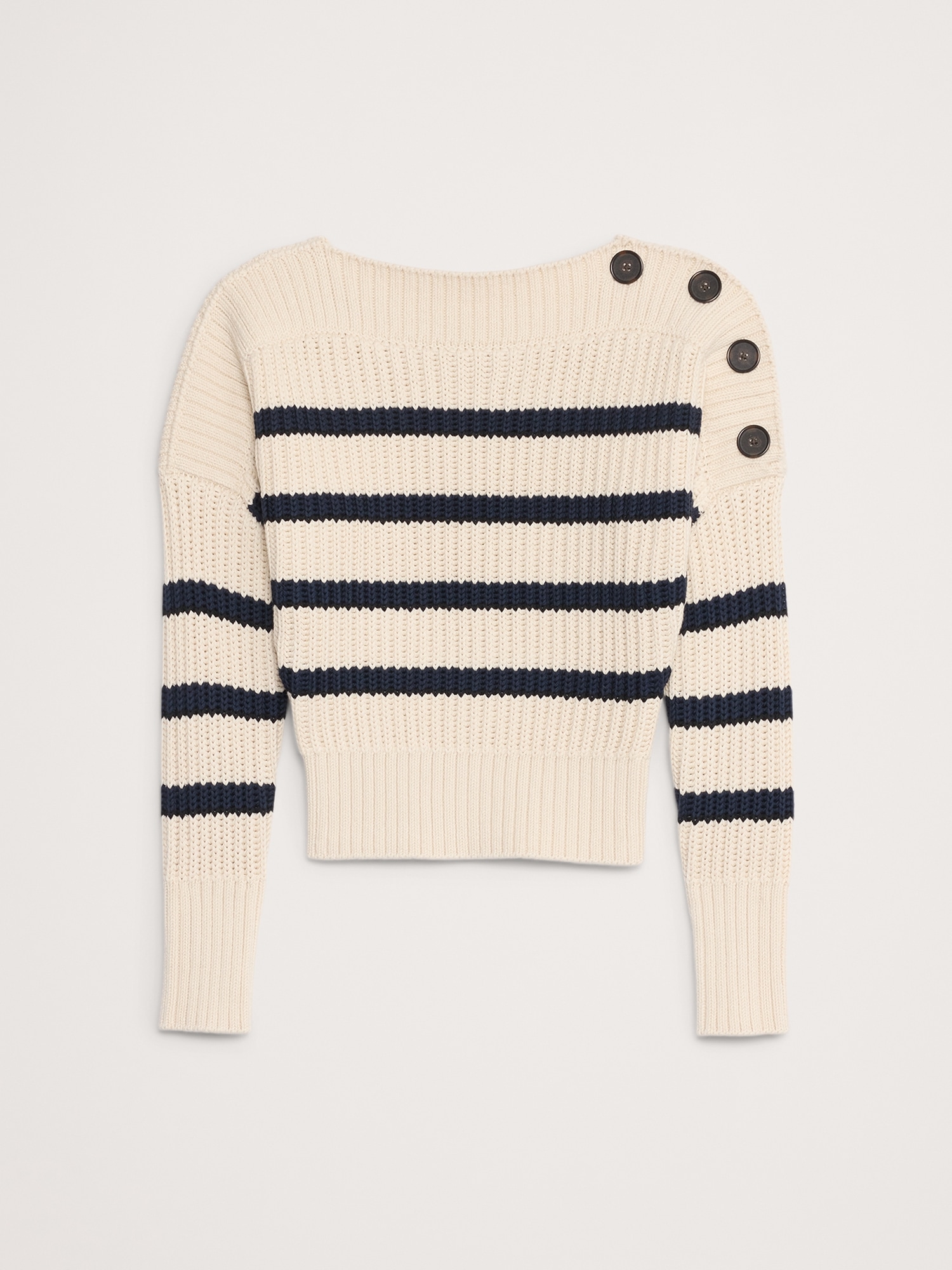 Image number 6 showing, Cotton Button-Shoulder Sweater
