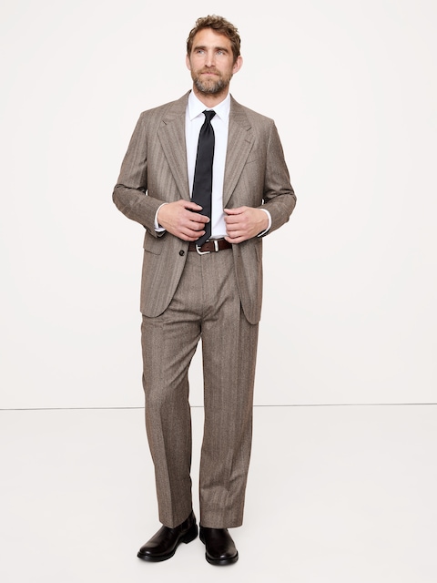 Relaxed Italian Herringbone Suit Jacket