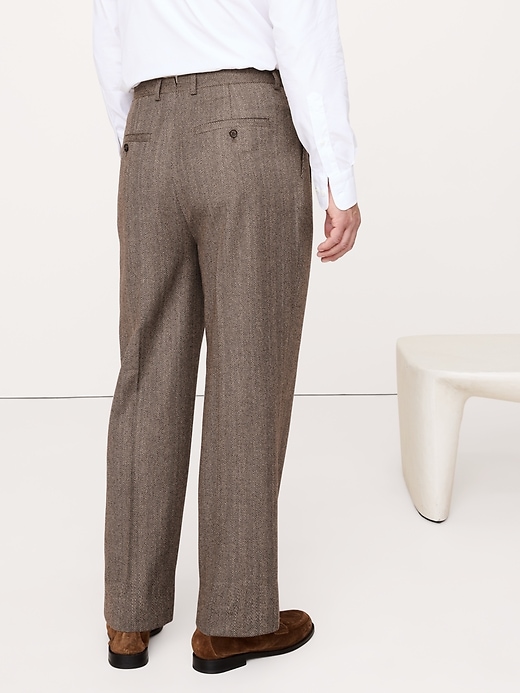 Straight Italian Herringbone Suit Pant