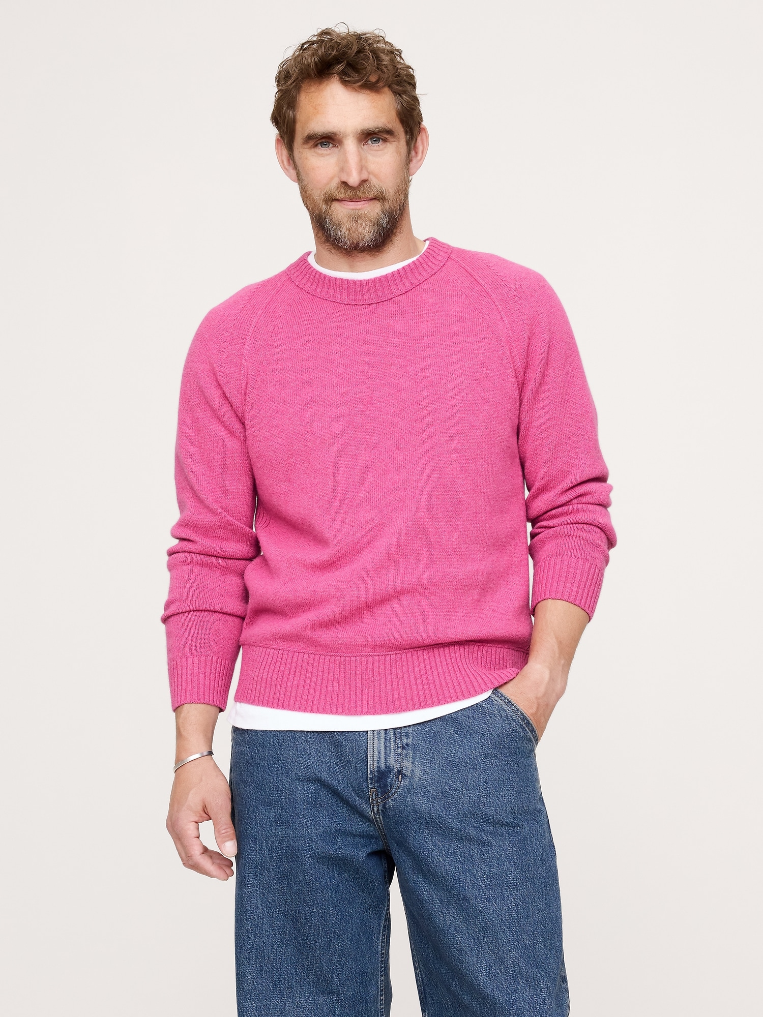 Image number 1 showing, Italian Merino-Blend Crew-Neck Sweater