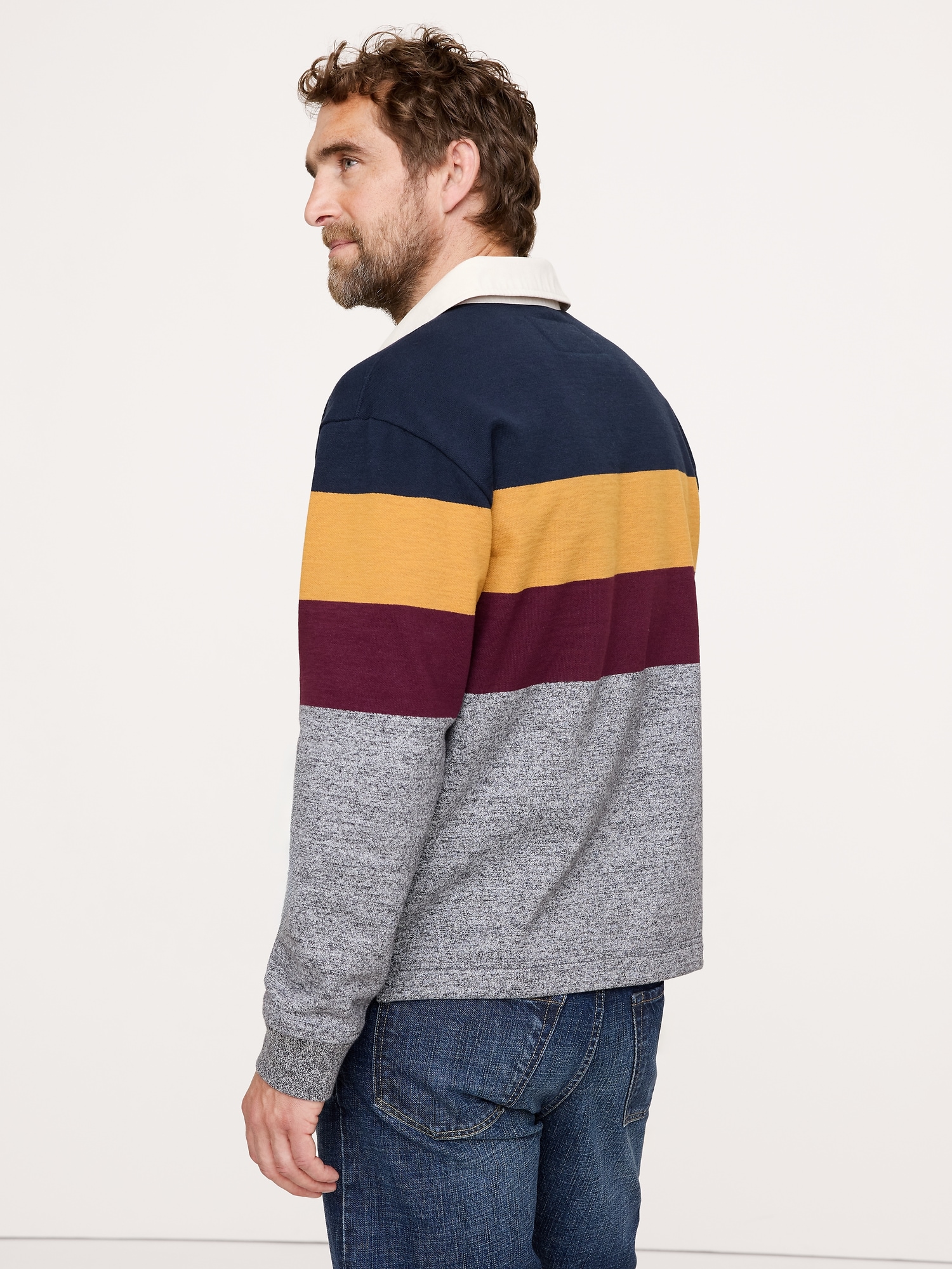 Image number 2 showing, Tri-Stripe Brushed Rugby Shirt
