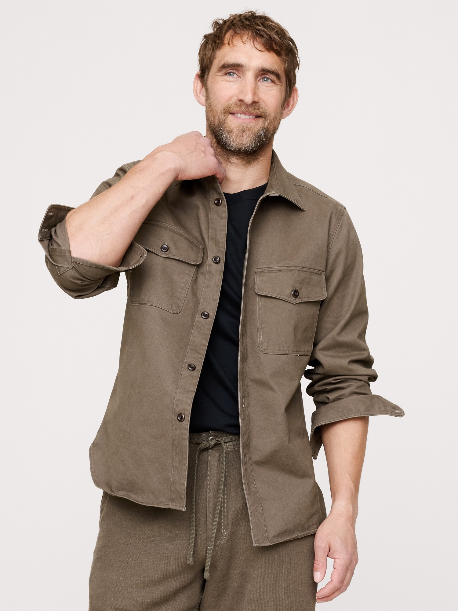 Image number 1 showing, HEAVY TWILL OVERSHIRT