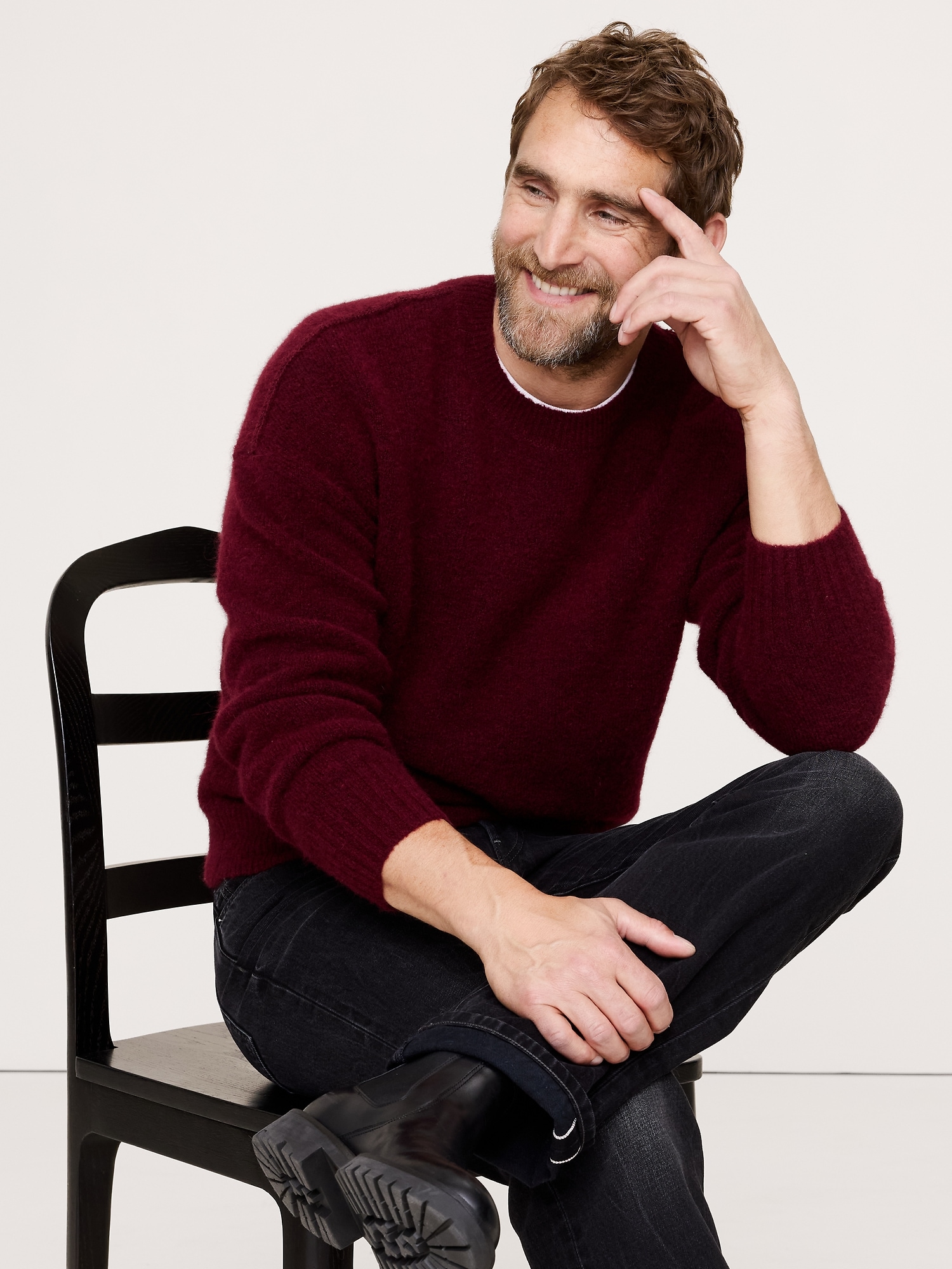 Image number 3 showing, Fluffy Crew-Neck Sweater