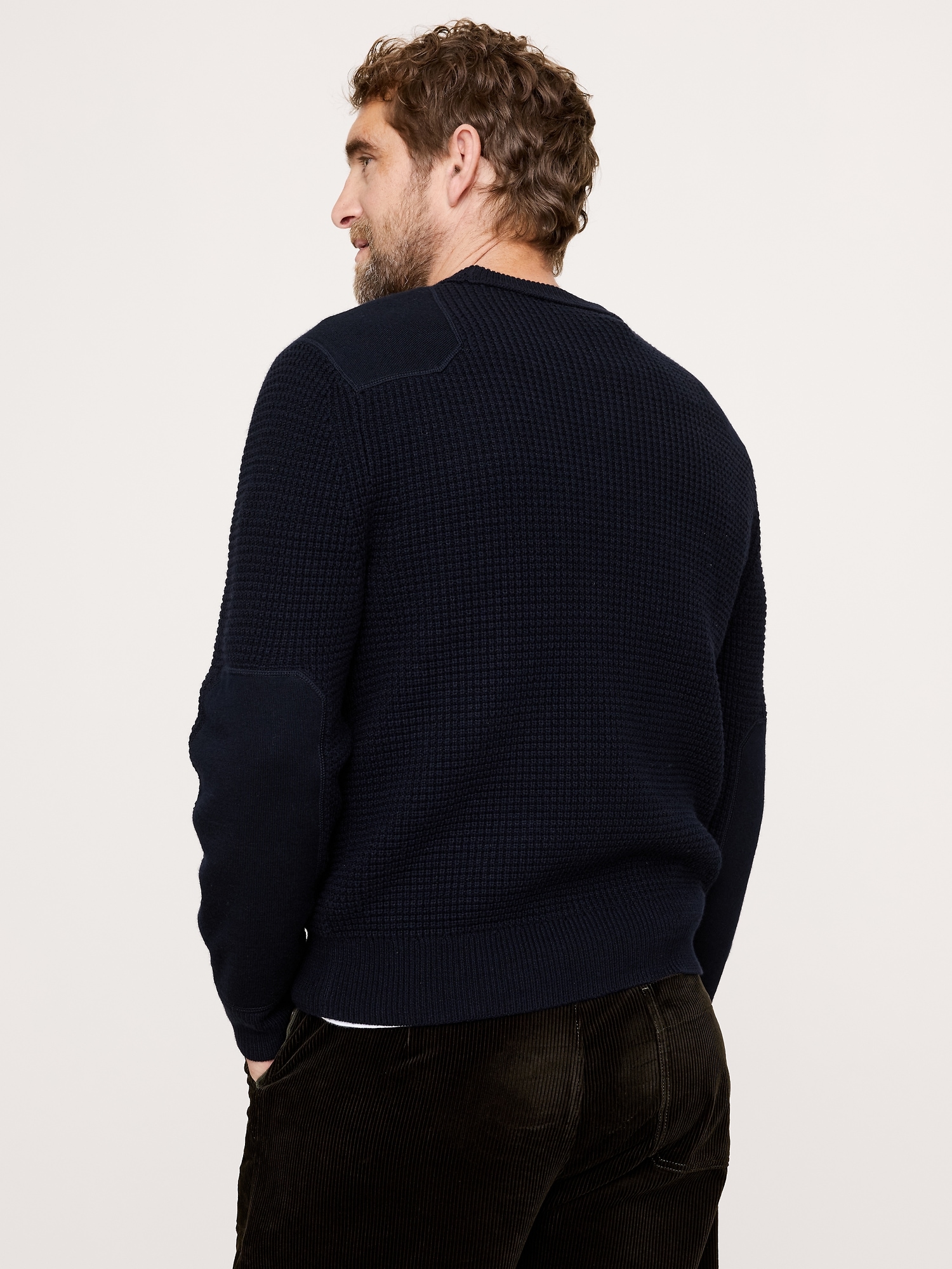 Image number 2 showing, Cotton-Merino Waffle Patch Sweater