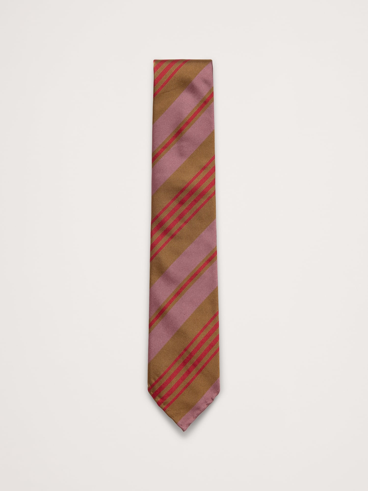 Мужской галстук Banana Republic Silk Tie, цвет: Розовато-лиловый полосатый